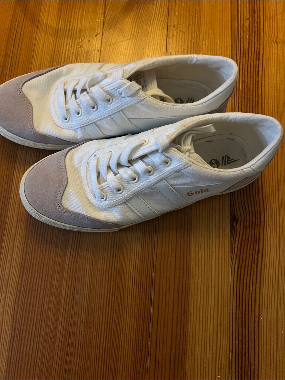 Gola White and Light Gray Canvas Low-Top Sneakers